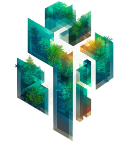 Rearthify Logo - Isometric Forest Recycling